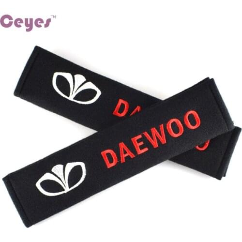 Ceyes Car Styling Auto Seat Belt Cover Case For Daewoo Espero Nexia Matiz Lanos Nubira Emblems Shoulders Accessories Car-Styling