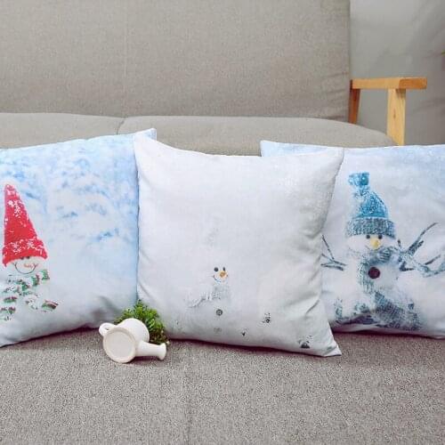 Snowman Xmas Style Cushion Cover Merry Christmas 45*45cm Santa Claus Socks Balloon Home Decorative Pillows Cover