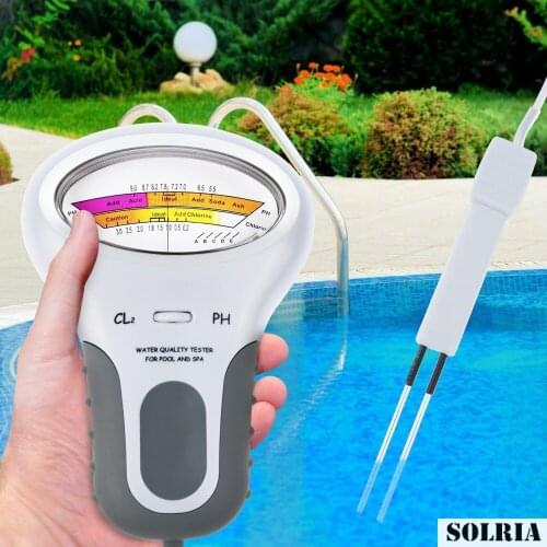 Digital PH Swimming Pool Water Quality Tester CL2 Chlorine Level Measuring Instruments for Kill Bacteria Algae Microorganisms