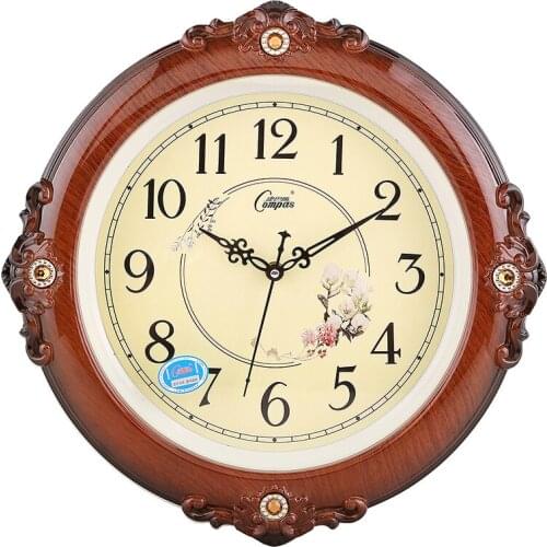 European Vintage Gold Wall Clock Luxury Shabby Chic Living Room Wall Watch Retro Kitchen Orologio Da Muro Home Loft Decor ZB6WC