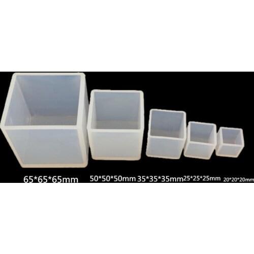 Cube Shape Candle Silicone Mold DIY Gypsum Plaster Crafts Mould Square Silicone Soap Candle Resin Molds Dried Flower Decoration