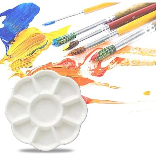 Ceramic palette multi-grid Watercolor Palette professional painting Calligraphy DIY Art Painting Easy to Wash White Palette
