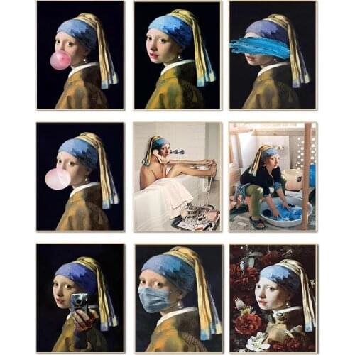 Classical European Oil Woman Canvas Paintings Abstract Poster Wall Art Prints and Posters Pictures Home Decor Figure Painting