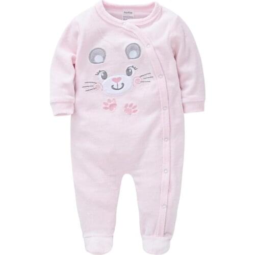 2021 Winter Bebe Fille Newborn Baby Romper Onesies Velvet Warm Jumpsuit Baby Girls Clothing Toddler Clothing Roupa De Bebes