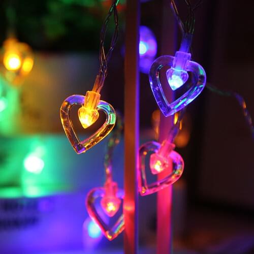 Led Fairy Heart Lights for Party Holiday Garden Garland Christmas Decorations Home Outdoor Globe Festoon String Light Wedding