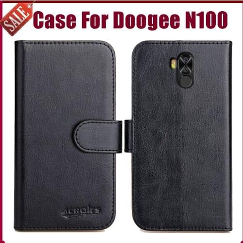 Hot! Doogee N100 Case 5.99" 6 Colors Flip Soft Leather Phone Wallet Cover Stand Function Case Credit Card Slots