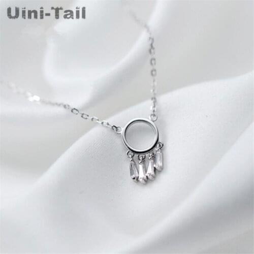Uini-Tail hot new 925 sterling silver literary retro fresh tassel dream catcher pendant necklace national style fashion trend