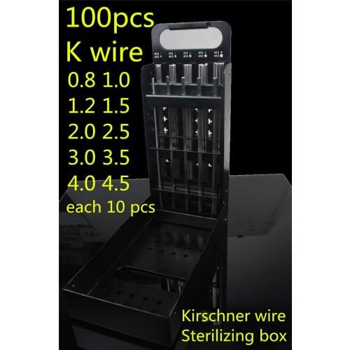 Medical orthopedic 100 pcs Intramedullary pin set Container Kirschner Wire Sterilization Box Veterinary Instruments Sterile Kit