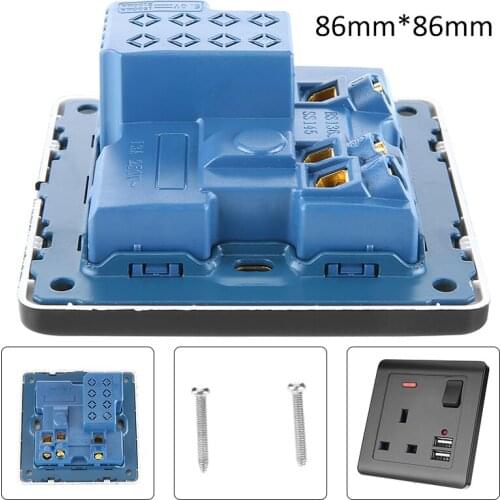 For Home Offices 1pc High Quality Wall Power Socket Durable Multi-functional Double Charger USB Ports Sockets UK Plug Mayitr