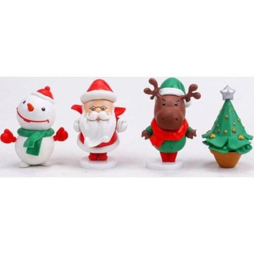 New Q Posket Christmas Santa Claus deer PVC Anime Dolls snowman Action Figure Q Version Model Toy home decoration