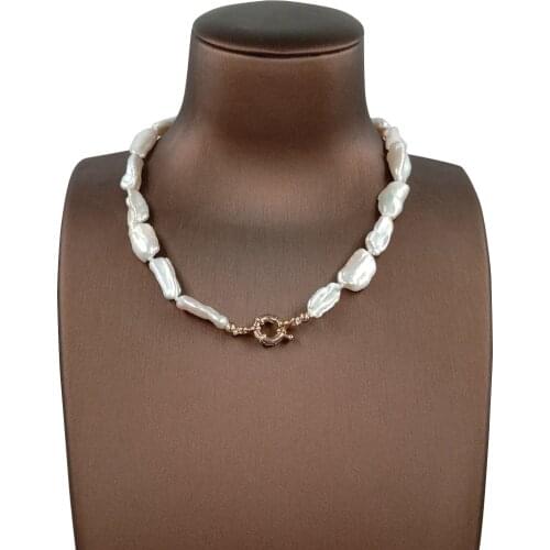 16 INCH -22 INCH CHOKER NECKLACE ,100% NATURE FRESHWATER PEARL ,ABOUT 9X25 mm BIG BIWA BAROQUE PEARL