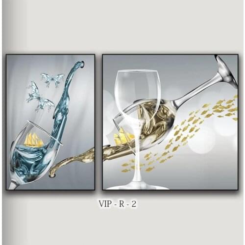 2 Pieces Posters Prints Pictures Painting for Living Room Red Wine Cheers Kitchen Dinner Wall Art Picture Home Decor Paintings