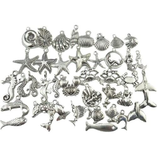 Beach Sea Horse Starfish Shell Snail Conch Crab Mermaid Turtle Whale Pendant