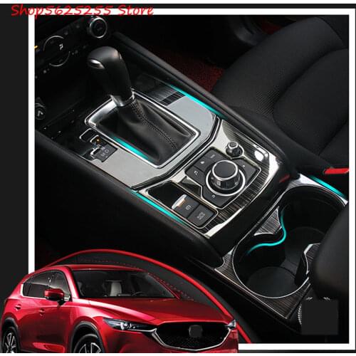 Gear Decoration Frame For Mazda CX5 CX-5 2017 2018 2019 2020 Button Panel Stickers Water Cup Cover Modification Car Accessories