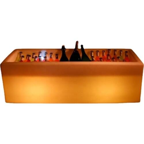 Factory price promotional plastic bar ice bucket with LED RGB light