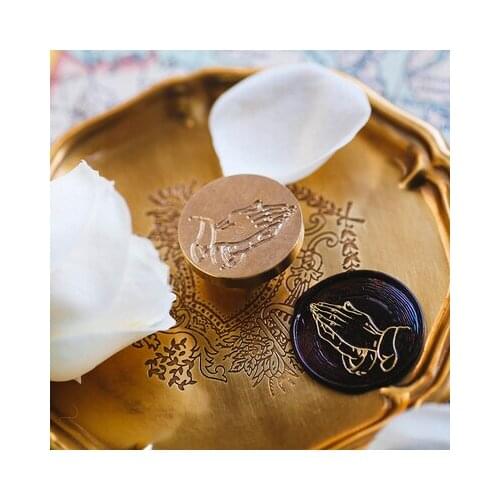 Pray hand Head Removable Wax Seal Handle Heads DIY Stamps Postage Journal Package Date Wedding Gift Envelope Tools