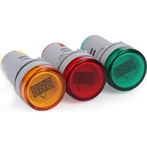 22mm Voltmeter AD16-22DSV AC 60-500V Volt Gauge Voltage Meter Volt Meter Indicator Lamp Voltage Meter