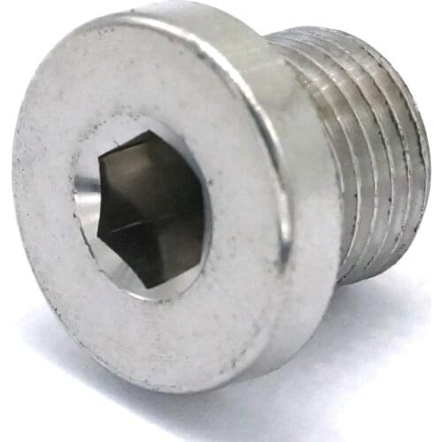 1/8" BSP Male SS304 Stainless Steel Countersunk End Plug With Flange Internal Hex Head Socket Pipe Fitting