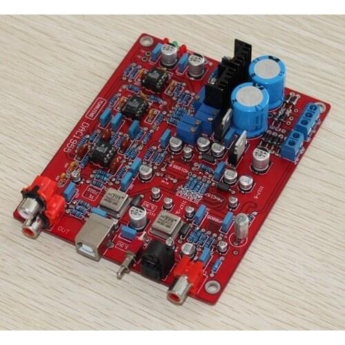 USB DAC decoder board AD1955 +WM8805+PCM2706+AD827 optical fiber coaxial Solid Capacitor for amplifier board