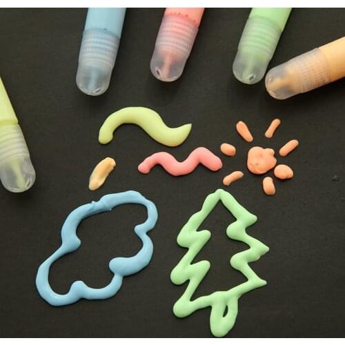 Magic 3D Three-dimensional Marker Pens Bubble/Luminous/crystal/jelly/Metallic Pens 6pcs/pack for DIY Textile Ceramics Drawing