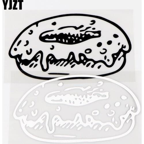 YJZT 12.5×7CM Chocolate Donut Funny Car Stickers Body Decor Vinyl Decals Black / Silver 10A-0693
