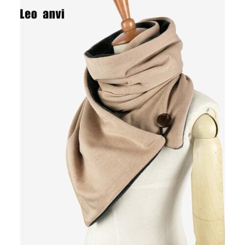 Leo anvi design Winter scarf Fashion Knit Mens infinity Scarf,Button Cowl Neck warmer Chunky tube Scarf women Gift scarves wraps