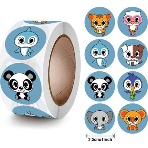 100-500pcs Cartoon Animals Stickers For Nursery Teachers kid Reward stickers Labels Handmade Diy decorative Stationery Sticker