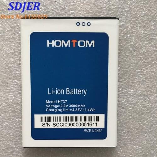 100% New HOMTOM HT37 Pro Battery Large Capacity Full 3000mAh Backup Batteries Replacement For HOMTOM HT37 Smart Phone