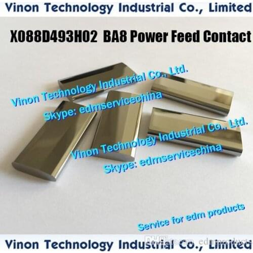2pc) X088D493H02 edm BA Power Feed Contact M011 38x18x5mm for Mitsubishi BA8,BA24 series machines DCR4600,DCR46A,X088-D493-H02