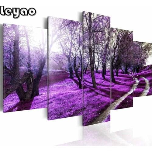 Diamond Painting 5 pieces Natural Landscape trees Sunshine Lawn 5d Diy Diamond Embroidery Gift Handmade Full Square/Round Drill