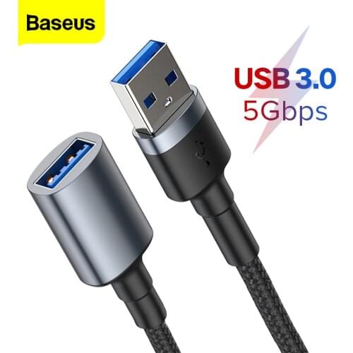 Baseus USB Extension Cable USB 3.0 Cable Male to Female Extender Cable For Smart TV PS4 Xbox SSD 5GB US3.0 Data Sync Wire Cord