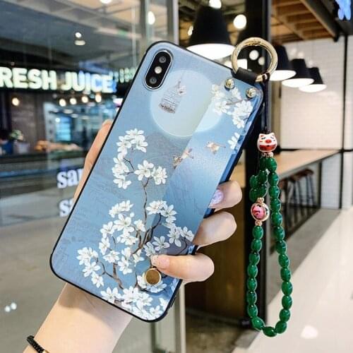 Hanging beads Wrist Strap Case For Samsung Galaxy S30 S20 S10 S9 S8 Plus S20 Ultra Note 20 10 Plus 9 8 Phone Holder Stand Cover