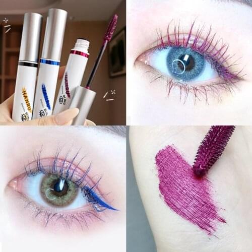 Colored Mascara Waterproof 4d Silk Fibre Express Mascara Eyelash Extensions Glitter Balck Blue Red Brown Primer Gel Cosplay