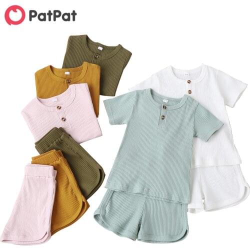 PatPat 2021 New Arrival Beautiful Kid Girl Star & Bowknot Decor Casual Set