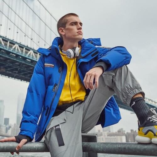 Designer bosiden mens down jacket short new youth color goose down winter clothing