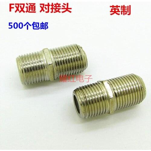 Inch Zinc Alloy F Double Pass Straight Cable TV Equipment Yes Joint Double Negative Head Connector