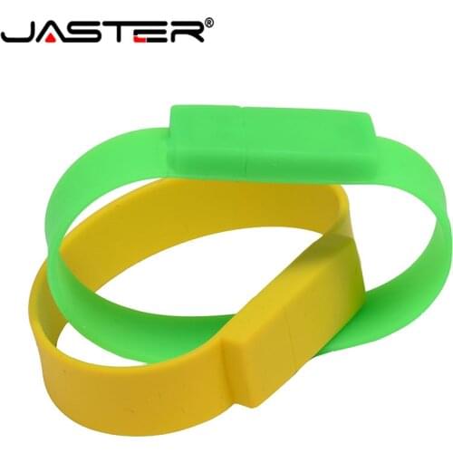 JASTER 100% real capacity Silicone Bracelet Wrist Band pendrive 16GB 8GB USB 2.0 USB Flash Drive memory Stick U Disk Pendrives
