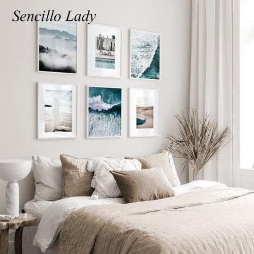 Ocean Waves Swimming Pool Landscape Painting Nordic Art Canvas Poster Seascape Print Decorative Picture Home Wall Decoration