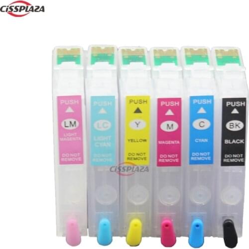 CISSPLAZA T0981 1 refillable ink cartridge compatible for epson Artisan 600 700 800 710 810 725 835 837 730 T0981 -T0996