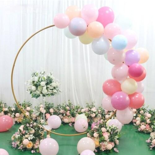 Round Ring Arches Iron Shelf Artificial Flower Door Wedding DIY Background Decoration Home Party Flower Row Stand Decor