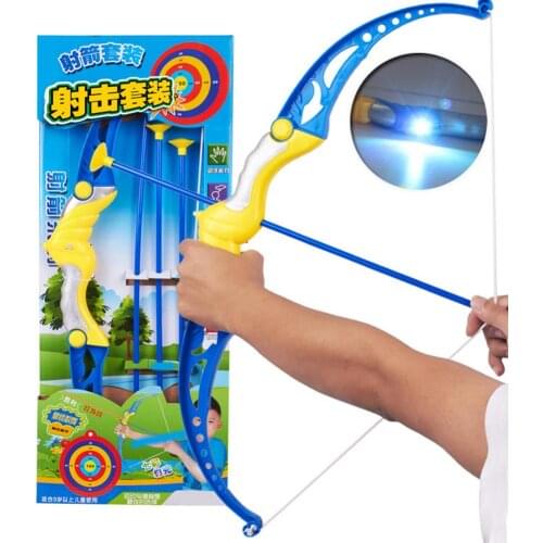 Bow And Arrow For Kids Archery Toy Set Luminous Outdoor Hunting Shooting Competition Game Sucker Arrow Toy For Children Gift