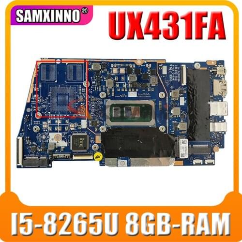 UX431FA/FN Laptop Motherboard For ASUS ZenBook-14 UX431FA UX431FN UX431F Original Mainboard 8GB-RAM I5-8265U GM