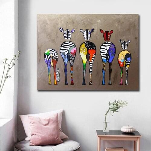 Cute Zebra Butt Wall Art Canvas Painting Vintage Animal Poster and Print Wall Pictures for Baby Room Decor no frame