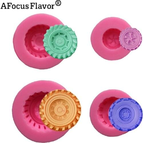Cartoon Car motorcycle tires Wheel shape Food-grade Silicone Mold DIY Fondant Cake Candy Chocolate Clay gumpaste Decoration Tool