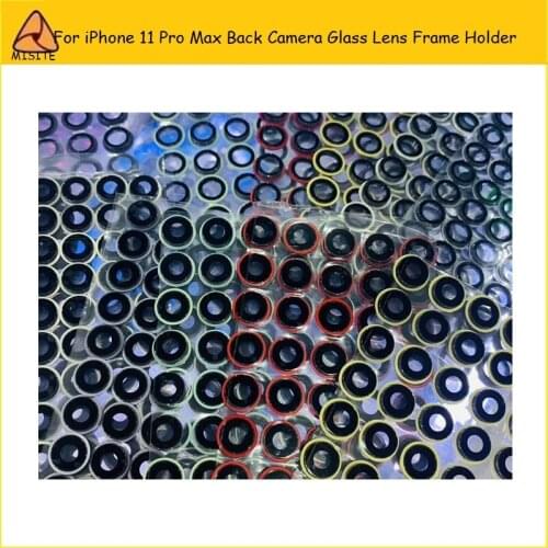 10Pcs/Lot New Back Camera Lens Glass Cover for i Phone 11 Pro Max Rear Camera Lens Glass Ring with Frame Holder Repair Parts