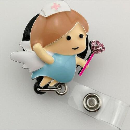 2020 new arrival ANGEL ID Badge Reel Retractable Name Holder nurse ID badge reel