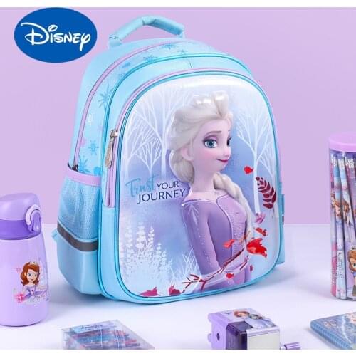 Authentic Disney Frozen Childrens Schoolbag Cartoon Cute Backpack 1-3 Grade Primary School Students 6-9 Years Old Backpack