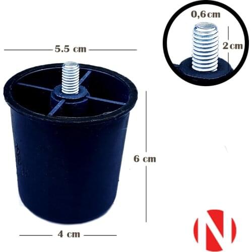 Base, Sofa, Sofa Bed Leg 6 cm Height Screw Foot-1 PCs