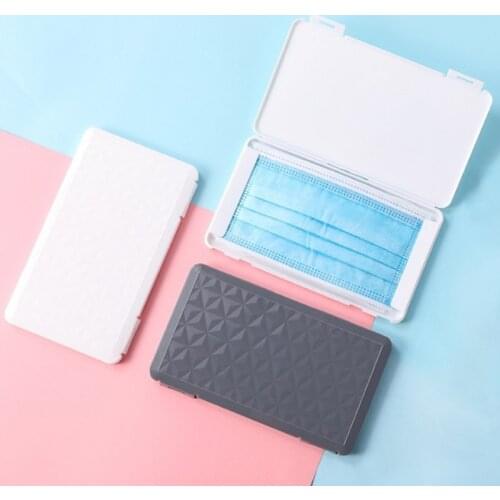 Portable Container Face Mask Storage Box Portable Stationery Case Dustproof Black White Snap Type Container For Outdoor