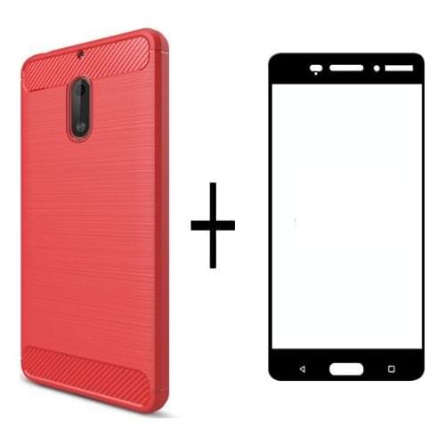 Shockproof Soft Rubber Back Phone Case for iphone X 8 plus Cover funda and Tempered Glass For iphone 6 7 plus film
